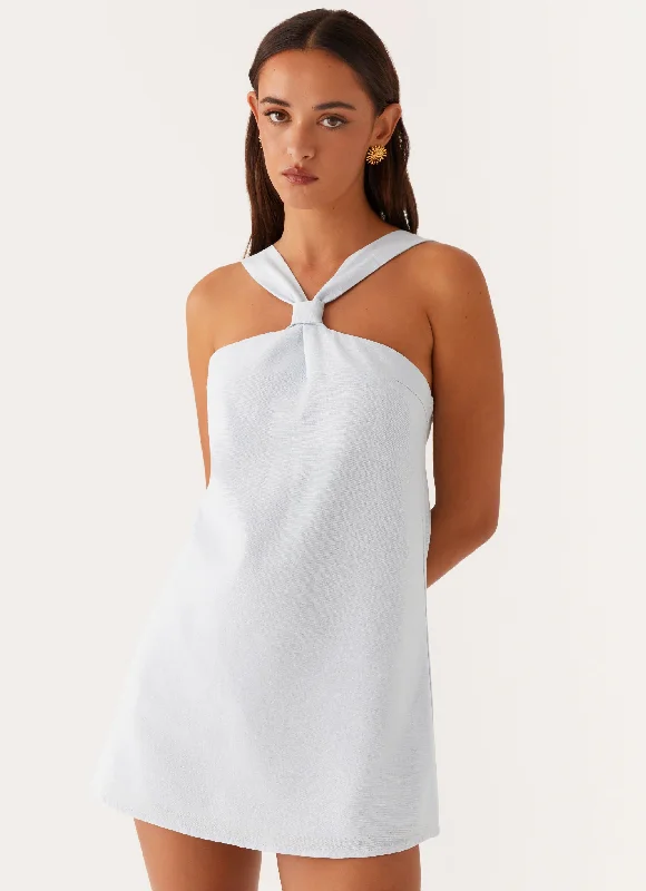 Price Reduction Keira Linen Mini Dress - Blue
